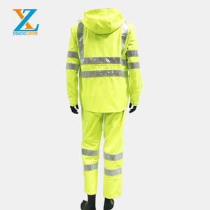 Équipement de sécurité routière pour la nuit pluvieuse Vêtements de pluie pour la recherche et le sauvetage Imperméable réfléchissant haute visibilité Manteau imperméable Pantalon Costume - Product Image 4