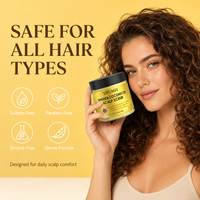 OEM ODM Minyak Jahe Kelapa Scrub Anti-Ketombe Pembersih Mendalam Memperkuat Akar Rambut Melembapkan 300g Label Pribadi Rambut