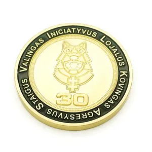 Moneda de desafío de oro grabada personalizada honor conmemorativo 3D logotipo OEM de esmalte suave de metal de alta calidad