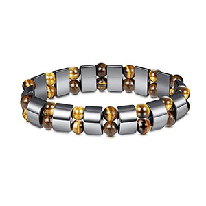Braccialetti da <span class=keywords><strong>uomo</strong></span> alla moda in ematite naturale, braccialetto con <span class=keywords><strong>perline</strong></span> fatte a mano -2 ST037 - Product Image 1