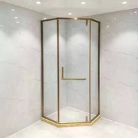 Pièce de douche en acier inoxydable, cadre en or 80 cm, rouleau coulissant sans cadre, verre givré, modèles pour salle de bains