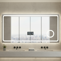 Miroir intelligent LED Bluetooth pour villa avec capteur radar anti-huile pour salle de bain