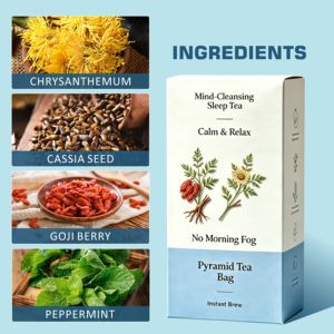 Té de Hierbas Liofilizado de Primera Calidad, Hojas Sueltas, para Dormir, Alivio Natural del <span class=keywords><strong>Insomnio</strong></span>, Manzanilla y Lavanda, Vida Útil de 12 Meses - Product Image 2