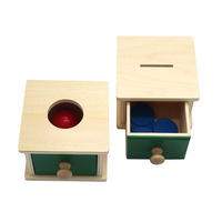 Caja de Permanencia de Objetos Montessori de Madera con Bandeja y Pelota, Juguetes Educativos para Niños Pequeños, Juguete de Permanencia para Jardín de Infancia