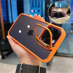 Iphone için cam kamera lens standı durumda glitter sert, iphone 15 için kılıf kamera halkası