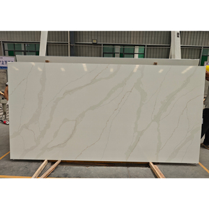 Lớn thiết kế hiện đại ánh sáng màu xám calacatta Quartz slab đúc sẵn Countertop cho nhà bếp và phòng tắm Vanity thạch anh worktop - Product Image 1