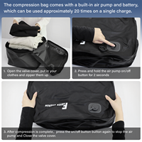 Sac de compression sous vide imperméable en TPU avec logo personnalisé, sacs de rangement réutilisables pour valises de voyage