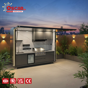 Barbecue Worktop with Durable Stainless Steel <strong>Door</strong> Sink Hinge Drawer Slide Faucet Patio Garden Backyard Outdoor Kitchen - Product Image 1