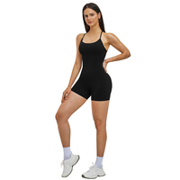Combinaison de sport pour femme à col licou, dos ajouré et fines bretelles, pour fitness, gym et yoga