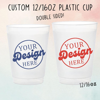 Vasos de Plástico Transparente Esmerilado Reutilizables de 8oz, 9oz, 12oz y 16oz con Logotipo Personalizado para Bodas