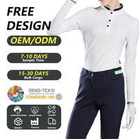 Kaos Polo Berkuda Wanita Lengan Panjang Cepat Kering dan Bernapas untuk Golf, Tenis, dan Aktivitas Luar Ruangan