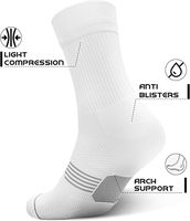 Chaussettes athlétiques de compression pour hommes Chaussettes de sport respirantes et rembourrées avec soutien de la voûte plantaire pour la course à pied et la marche pour hommes et femmes