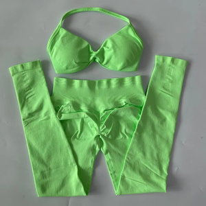Set 2 Pezzi per <span class=keywords><strong>Donna</strong></span>: Reggiseno Sportivo con Spalline e Leggings da Allenamento, Set Senza Cuciture per Palestra, Abbigliamento Fitness, Outfit Sportivo - Product Image 4