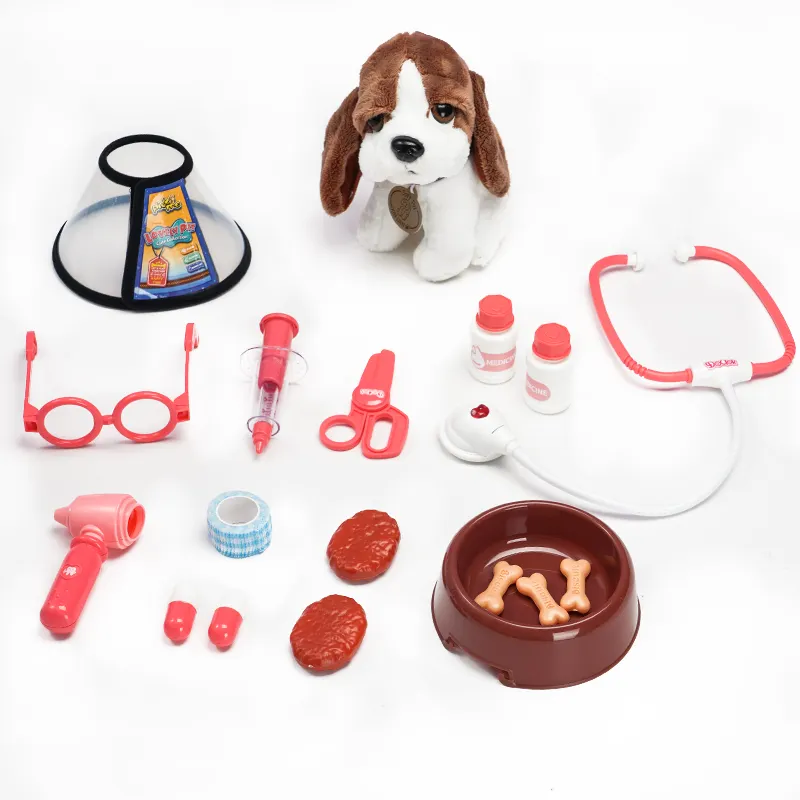 Permainan Peran Anak-anak Dandan Permainan Peran Lainnya & Mainan Prasekolah, Kit Permainan Mainan Dokter Hewan Hewan Anjing Peliharaan Anak-anak Set untuk Anak-anak Perempuan