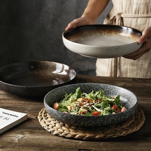 Nouveau moderne japonais plat profond assiette en céramique Restaurant vaisselle domestique pour 8/10 pouces Style japonais d'assiettes en porcelaine - Product Image 1