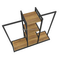Présentoir de vêtements en métal moderne Pop Étagère de vêtements de style au sol pour boutique magasin de vêtements supermarché usine de bois vente au détail