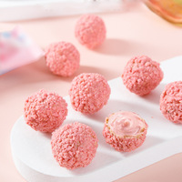 Boules de chocolat fourrées à la fraise et au fromage, aromatisées au café et au yaourt, saveur fruitée, snacks virals sur internet, vente en gros, 58g