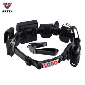 Ceinture tactique en tissu noir avec boucle à dégagement rapide, ceinture de taille réglable pour la chasse, la sécurité en extérieur - Product Image 2
