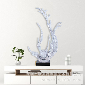 Sculpture d'art transparente en forme de vague, style européen et américain, grande goutte d'eau, décoration artistique pour la maison et l'intérieur de villa - Product Image 4