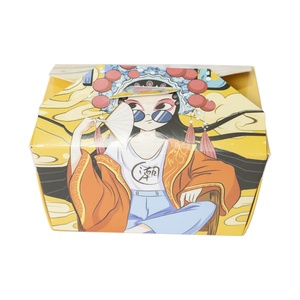 Disposable Paper Take Away Food Packaging Microwave Lunch Box Custom Logo Printing Paper Snack Package Free Sample Food Togo Box