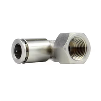 Raccord femelle en laiton Tube de tuyau d'air connecteur rapide raccord de tuyau en acier inoxydable une touche PLF coude à 90 degrés 1/2 "3/4" 8mm