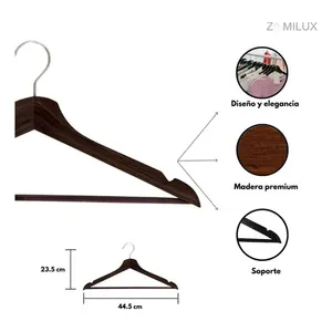 Zomilux ไม้แขวนเสื้อไม้มะฮอกกานี40ไม่ลื่นดีไซน์ทันสมัยสำหรับสำนักงานซูเปอร์มาร์เก็ตร้านบูติกโลโก้ที่ปรับแต่งได้ - Product Image 6