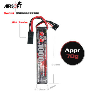 Batería LiPo GNB GAONENG 1000MAH 3S 11.1V 30C 60C RC para Airsoft con Conector Mini Tamiya - Product Image 3