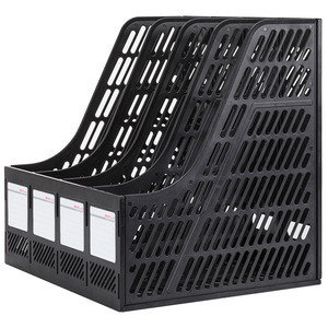 Deli 9848 Four Piece File Frame Black 4 Layer Document Rack Office Organizer Desktop Storage Holder - Product Image 1