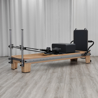 Equipo de Pilates Reformer Profesional de Madera de Arce Blanca, Resistente y Ecológico, para Entrenamiento de Fuerza y Core