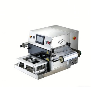 Machine d'emballage sous atmosphère modifiée automatique, machine de scellage de boîtes alimentaires, machine industrielle électrique 220V pour boîtes en plastique - Product Image 3