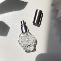 Mini Botella de Perfume de 10 ml con Tapa de Rosca, Botella de Prueba con Forma de Rosa, Transparente y con Degradado de Color
