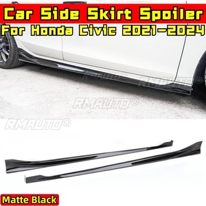 Kit carrosserie pour Honda Civic 11e génération 2021-2024, jupes latérales de style MUGEN noir brillant, accessoires de voiture - Product Image 2