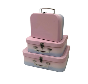 <span class=keywords><strong>Maleta</strong></span> de color degradado de alta calidad, Juego de 3 piezas, caja de regalo de mano, caja de embalaje de regalo con mango de metal, disponible (se acepta personalizado) - Product Image 4