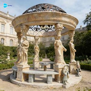 Высококачественная большая женская статуя из мрамора, с дизайном в виде римской колонны, для использования на открытом воздухе. - Product Image 5