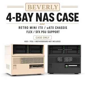 Caja NAS BEVERLY de Torre Media, Metálica, con 4 Bahías para Discos Intercambiables en Caliente, Chasis Retro Mini ITX UATX, Fuente de Alimentación SFX FLEX, Compacta, para Servidor Doméstico - Product Image 2