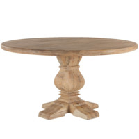 Table ronde de ferme en bois massif de couleur antique, taille personnalisée, style moderne, pour mariage et repas en plein air