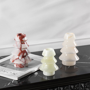 Natural Marble Stone Onyx Pillar Taper Christmas Tree Shape <strong>Tealight</strong> Candle <strong>Holder</strong> Stick Marble Candlestick <strong>Holder</strong> - Product Image 4