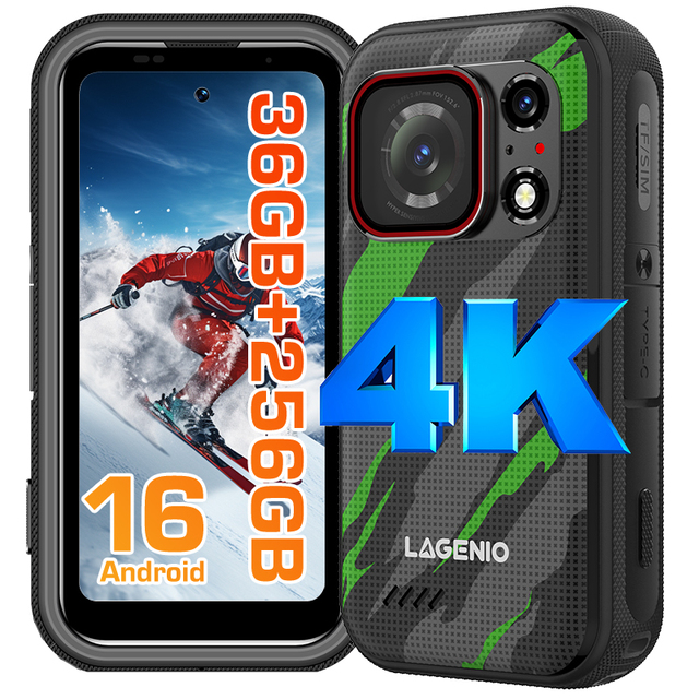 New LAGENIO Eagle Pro 5G Mini Rugged Phone 4K High-definition pixel 3700mAh 36GB+256GB 32MP+50MP+48MP Camera Android Smartphone