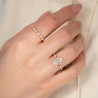 Bague de fiançailles pour femme en or massif 14K 18K avec diamant ovale de 1 à 6 carats, cultivé en laboratoire, certifié IGI GIA, HPHT CVD VVS1, design tendance