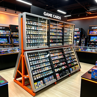 Vitrine verticale en verre gradué avec cadre métallique personnalisé, présentoir pour objets de collection sportifs, étagères pour cartes à collectionner, vitrine pour cartes à échanger