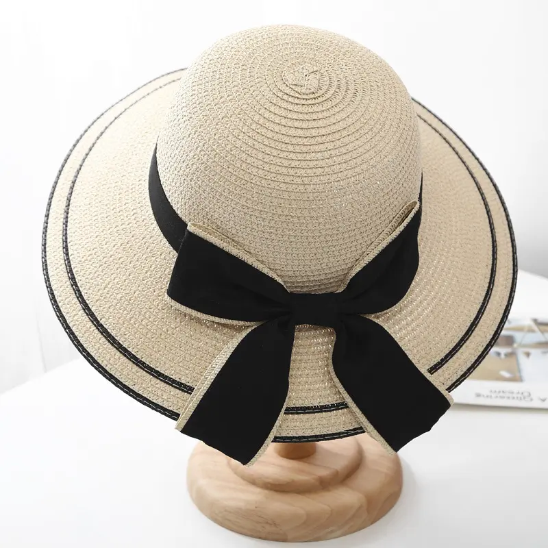 사용자 정의 로고 밀짚 모자 도매 여성 미국 카우보이 근위대 자연 브랜드 여름 해변 Strawhat