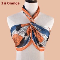 Foulard carré de luxe personnalisé à imprimé dessin animé pour femme, hijab, longue écharpe en soie pour le printemps