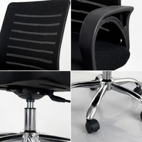 Chaise de bureau ergonomique pivotante professionnelle en maille noire respirante avec fonctions de confort, chaise de bureau exécutive pour ordinateur