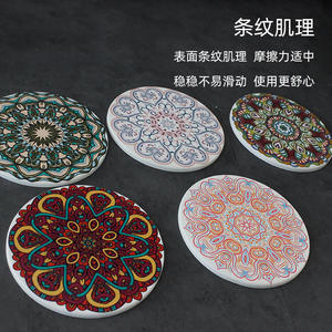 Sous-verre rond en terre de diatomée de la série Flower, absorbant et isolant thermiquement, pour tasses et bols, anti-brûlure - Product Image 5