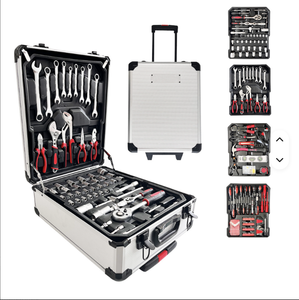 Ensemble d'outils de réparation automobile et domestique de 187 pièces, boîte à outils, trousse à outils dans un coffret à roulettes en aluminium - Product Image 1