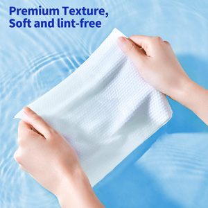 Removedor de maquillaje sin pelusa de etiqueta privada <span class=keywords><strong>Toallitas</strong></span> <span class=keywords><strong>secas</strong></span> Toalla facial desechable para colgar Tejido de algodón de limpieza facial - Product Image 5