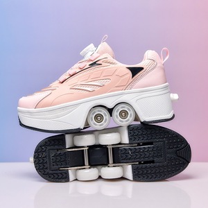 Mode Deformeerbare Roller Sneakers 2-in-<span class=keywords><strong>1</strong></span> Skate schoenen Intrekbare Verborgen Wielen Draaibare Gesp Aangepaste Logo voor Streetwear - Product Image 1