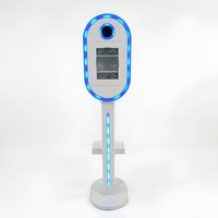 Miroir portable à main, photomaton, support d'imprimante pour iPad et smartphone noir, anneau lumineux réglable, étui de transport sécurisé pour appareil photo