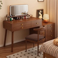 Nouvelle coiffeuse haut de gamme 2025 pour chambre à coucher, style moderne et épuré, avec miroir réglable et panneau LED intégré