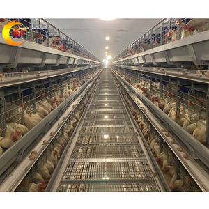 Jaula de batería tipo H completamente automática de 3 y 4 niveles <span class=keywords><strong>para</strong></span> <span class=keywords><strong>gallinas</strong></span> ponedoras en granjas avícolas, ideal <span class=keywords><strong>para</strong></span> <span class=keywords><strong>gallinas</strong></span> de corral. - Product Image 1